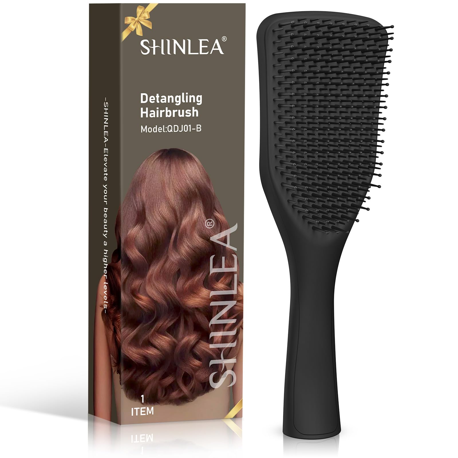 SHINLEA Cepillo Pelo Antitirones, Cepillo Desenredante Para Cabello Húmedo y Seco, Reduce La Rotura, Elimina Nudos, se Desliza a Través de Los Enredos Todo Tipo de Cabello