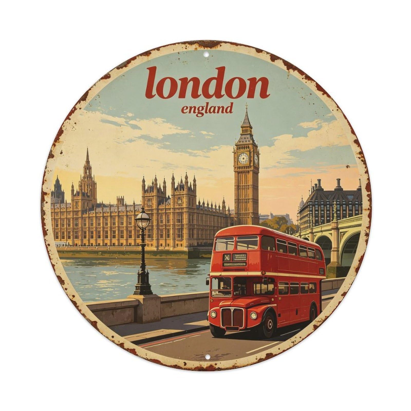 London_vintage Metal Tin Sign Plaque