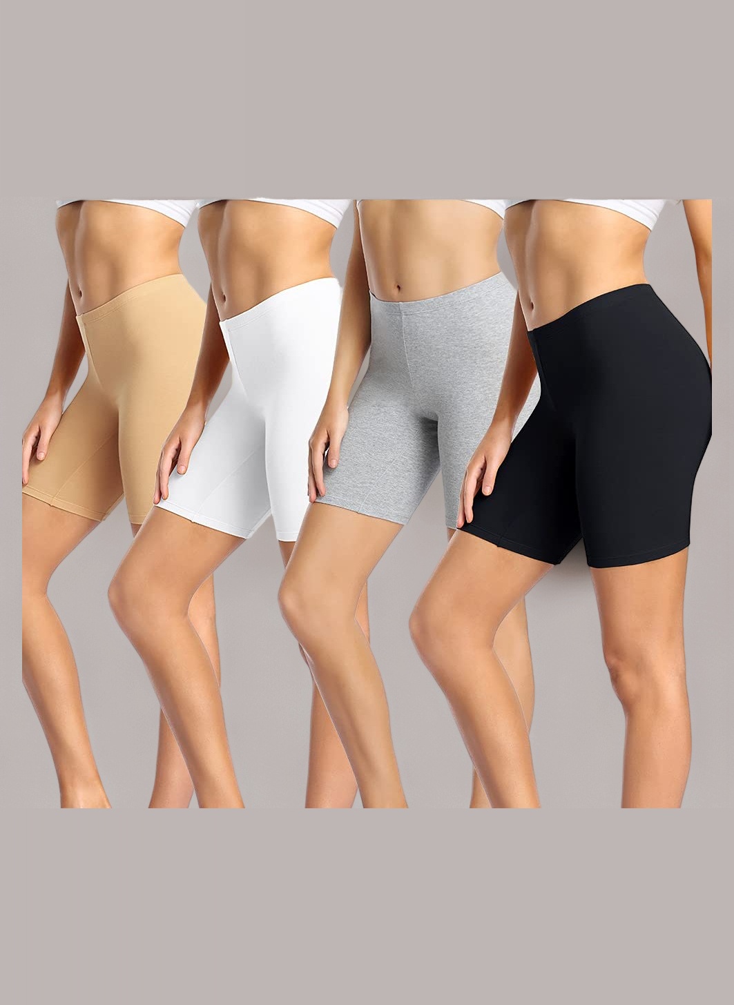 wirarpa Ladies Anti Chafing Shorts Womens Boxers Underwear Cotton Cycling Shorts Leggings for Under Dresses 4 Pack