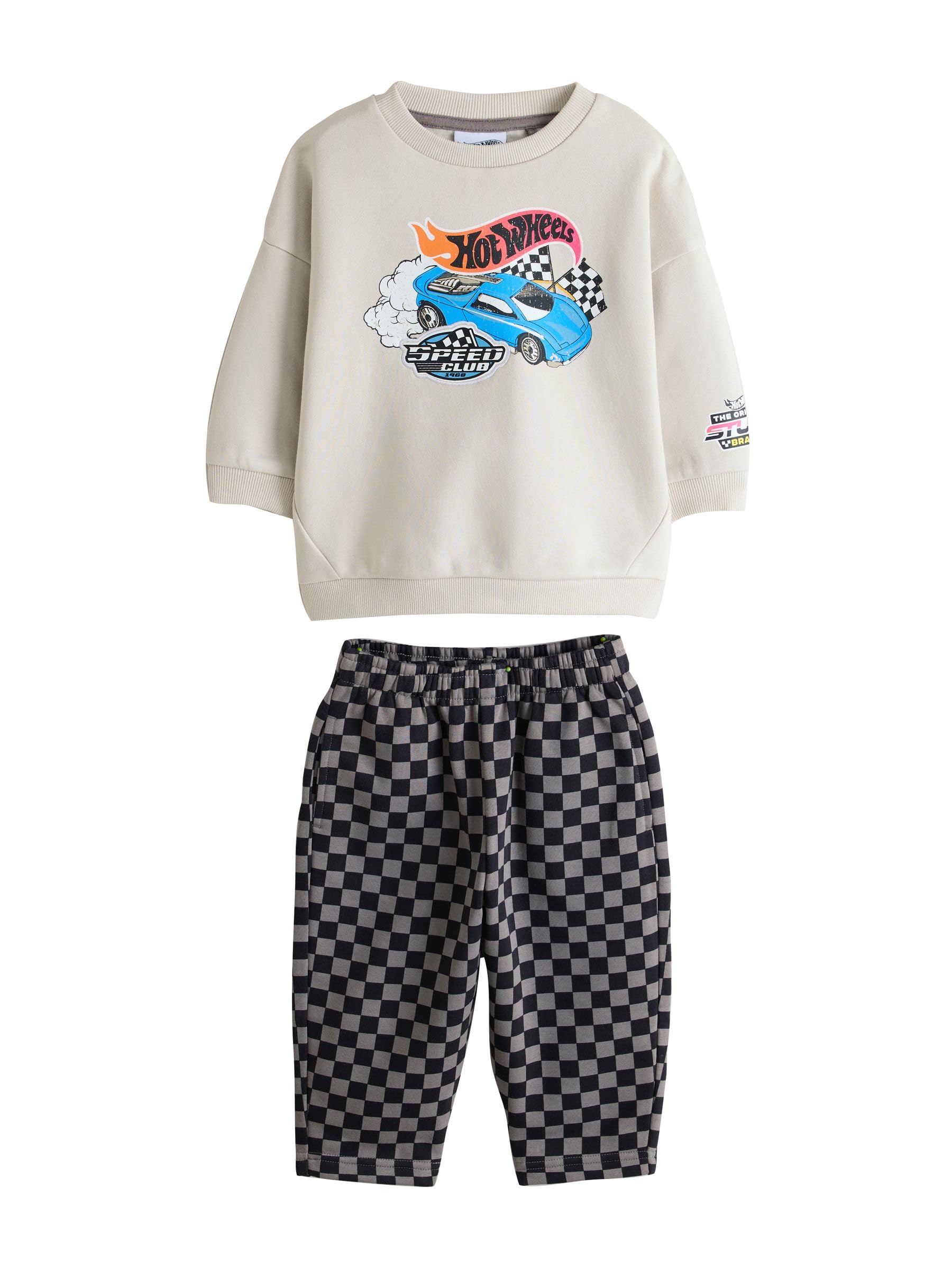 NEXT Młodsze chłopcy Bluza pod szyję i spodnie dresowe Hot Wheels