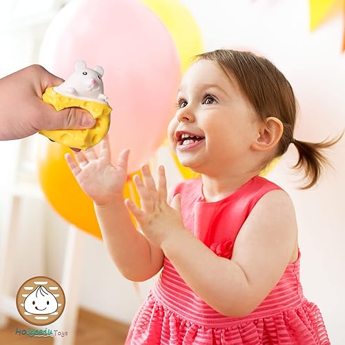 Miniatura 6 de Holgosiu Juguetes estrujables para el estrés, novedosos juguetes para apretar con queso, ratón, juguete para aliviar el estrés