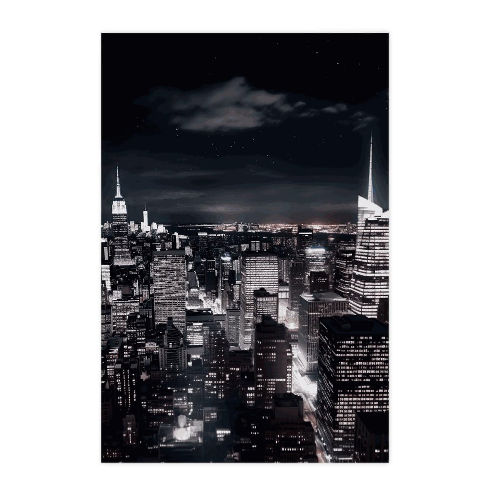 Ciel nocturne de New York affiche vintage pour chambre