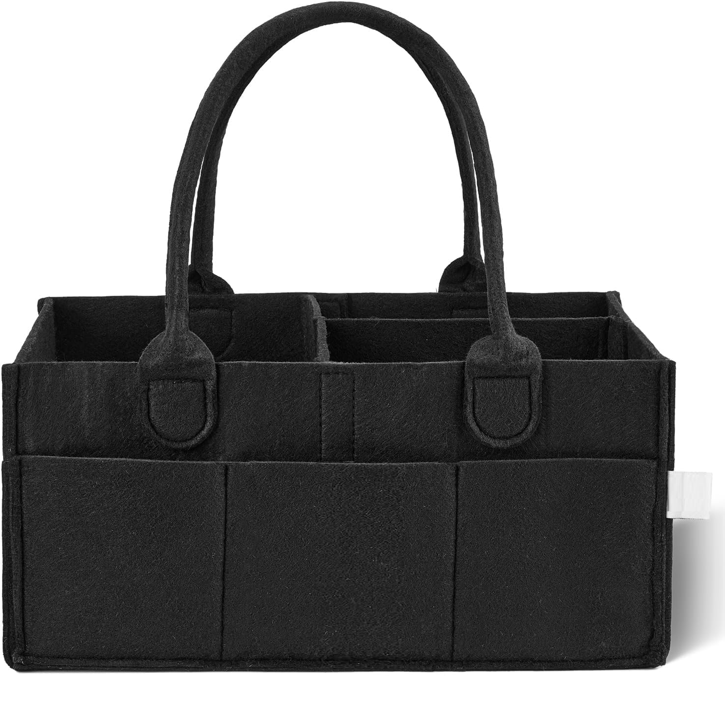 KESI ORNAMENTS Baby Diaper Caddy Organiser, Diaper Bag, Organiser, Portable Diaper Organiser, Felt Organiser with Removable Divider, for Car, Bedroom, Travel and Changing Table Storage Bin(Black)