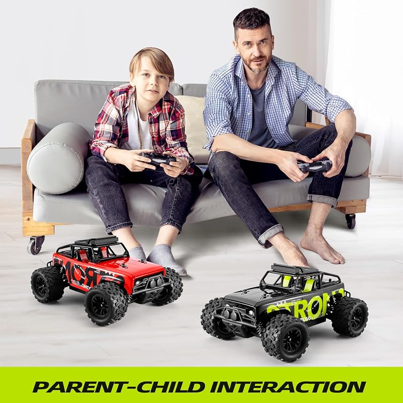SupKonXi Távirányítós Autó 4WD Terepjáró 40 km/h, 1:18 Monster Truck, 2.4GHz Terep Crawler, 2 Akkumulátor 60 Perc Játékidő, Játékautó Gyerek