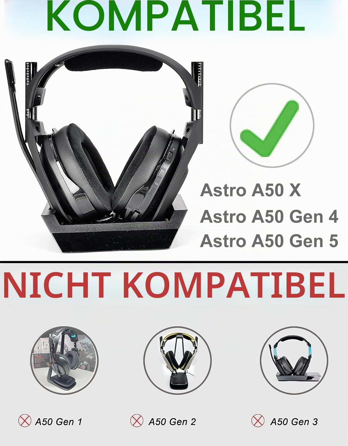 A50 Gen 4 Mod Kit – defean Ersatz-Ohrpolster und Kopfbügel, kompatibel mit Astro-A50 Gen 4 Headset, Ohrpolster, hochdichter Geräuschunterdrückungsschaum, zusätzliche Dicke | Mod Kit Ohrpolster und Kopfband, hochdichter Schaumstoff mit Geräuschunterdrückun
