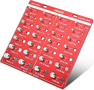 FODACEL 28 Thread Checker, Nut and Bolt Thread Checker, Bolt Size and Thread Gauge Identifier, Standard Ruler with Inches and Centimeters On Both Sides