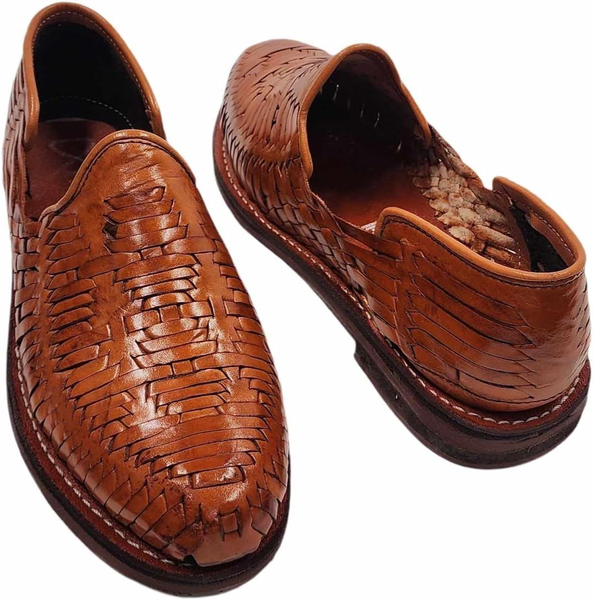 Genuine leather quality handmade mexican huraches sandal Cognac