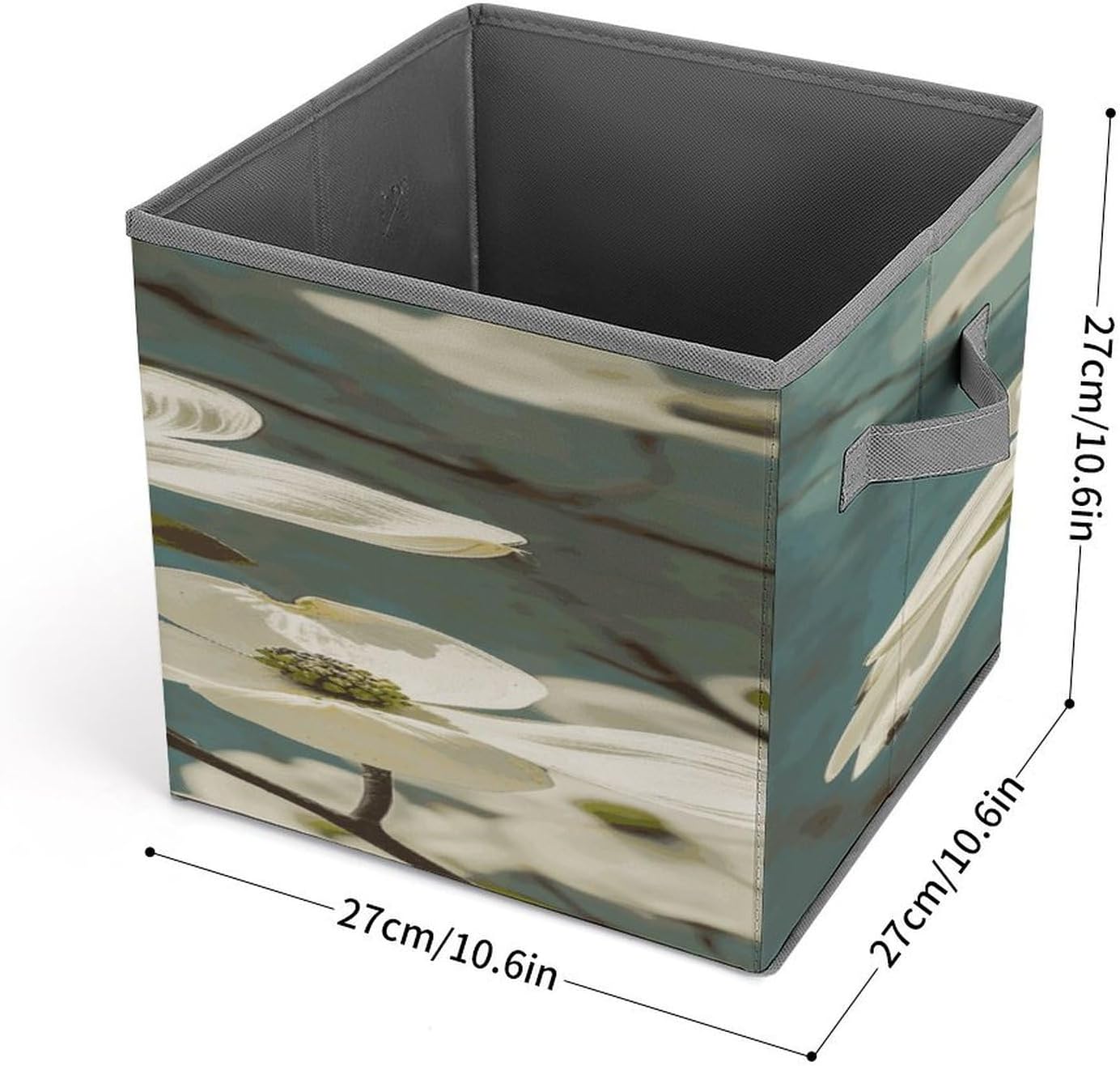 Spring Dogwood Blossoms Fabric Bins Storage Basket Square Baskets | Storage Bin with Double Handles,Cube Collapsible Organizers for Organization,Closet,Shelves,Offices
