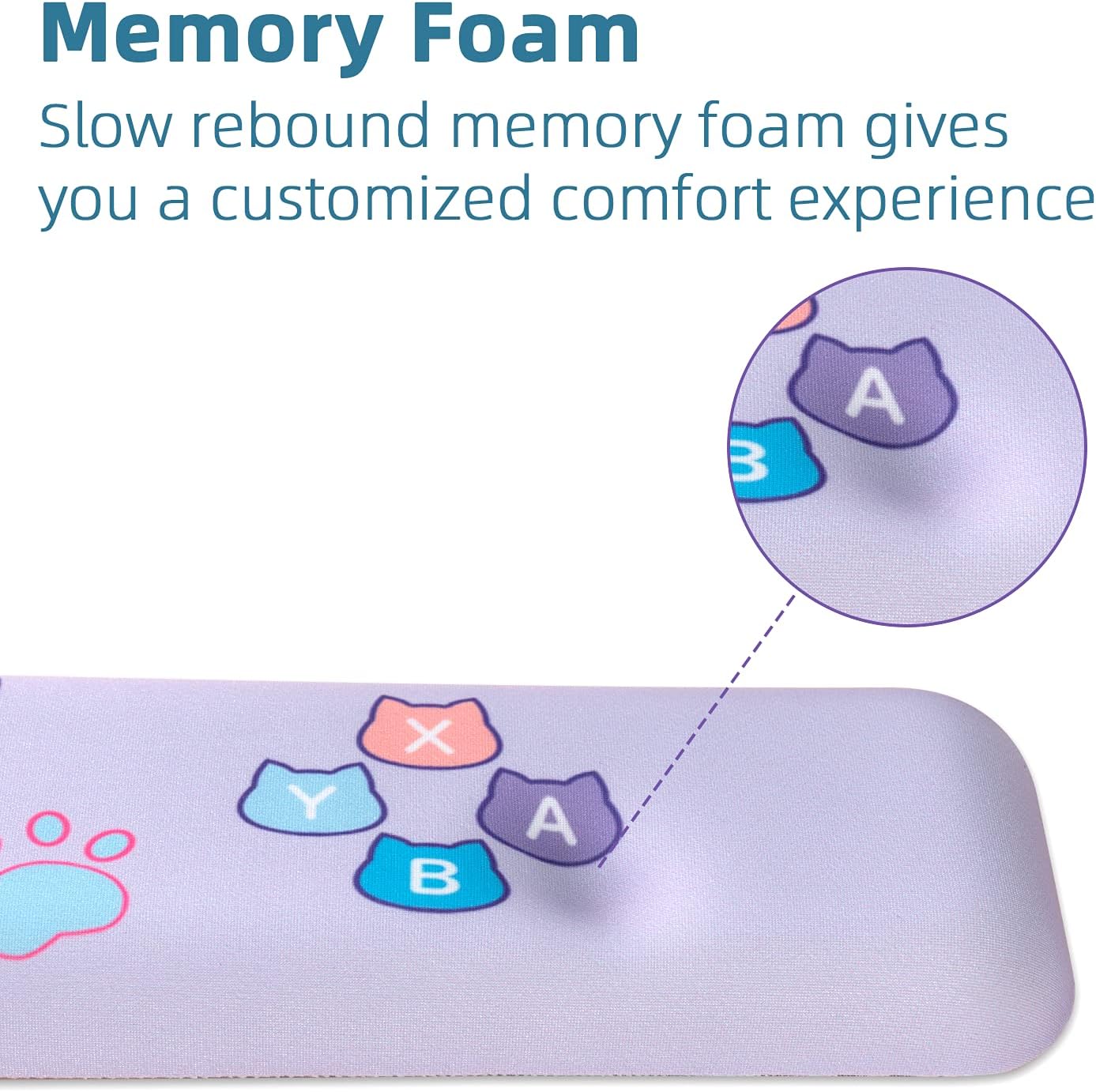 GeekShare Cute Wrist Rest Support Mouse Pad Set- Non-Slip Rubber Base and Lightweight Memory Foam Wrist Rest for Keyboard and Mouse, Perfect for Gaming,or Home Office Work(Mousepad & Wrist Rest)