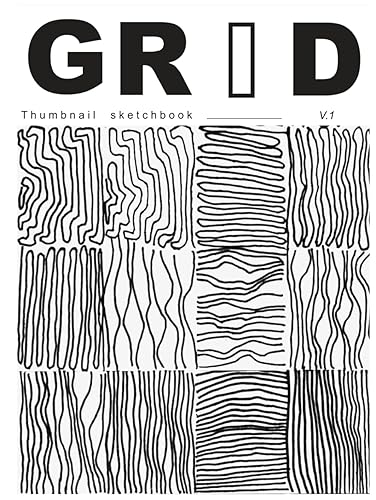 GRID: Thumbnail Sketchbook V1 - 89 grid pages - Sketchbook for Creatives, Idea Generation, Storyboarding: Thumbnail Sketchbook: V1
