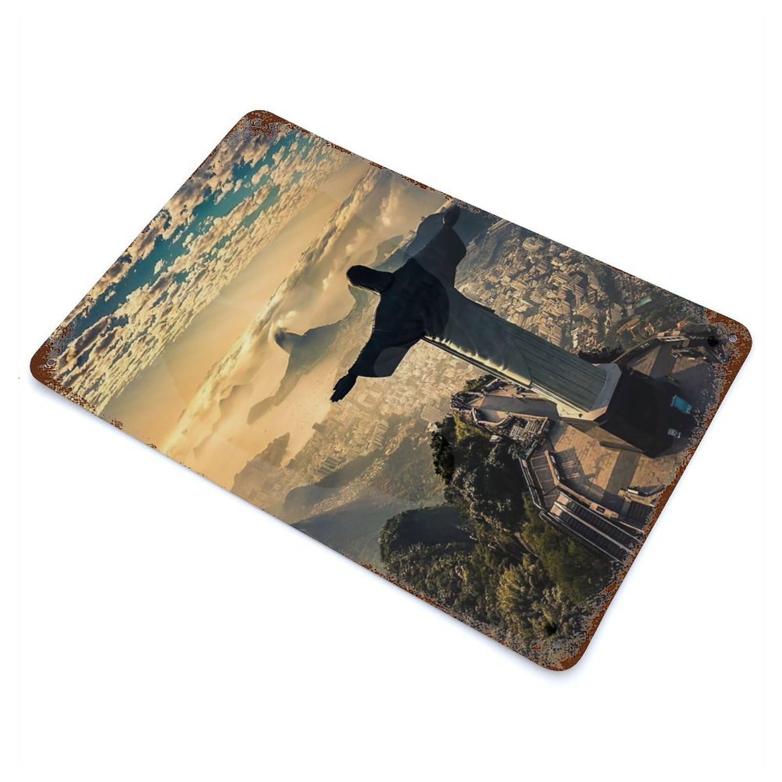 Vintage Metal Tin Sign Rio De Janeiro Brazil 11.8"x7.9", Industrial Home Decor for Farmhouse, Kitchen And Entryway Decor
