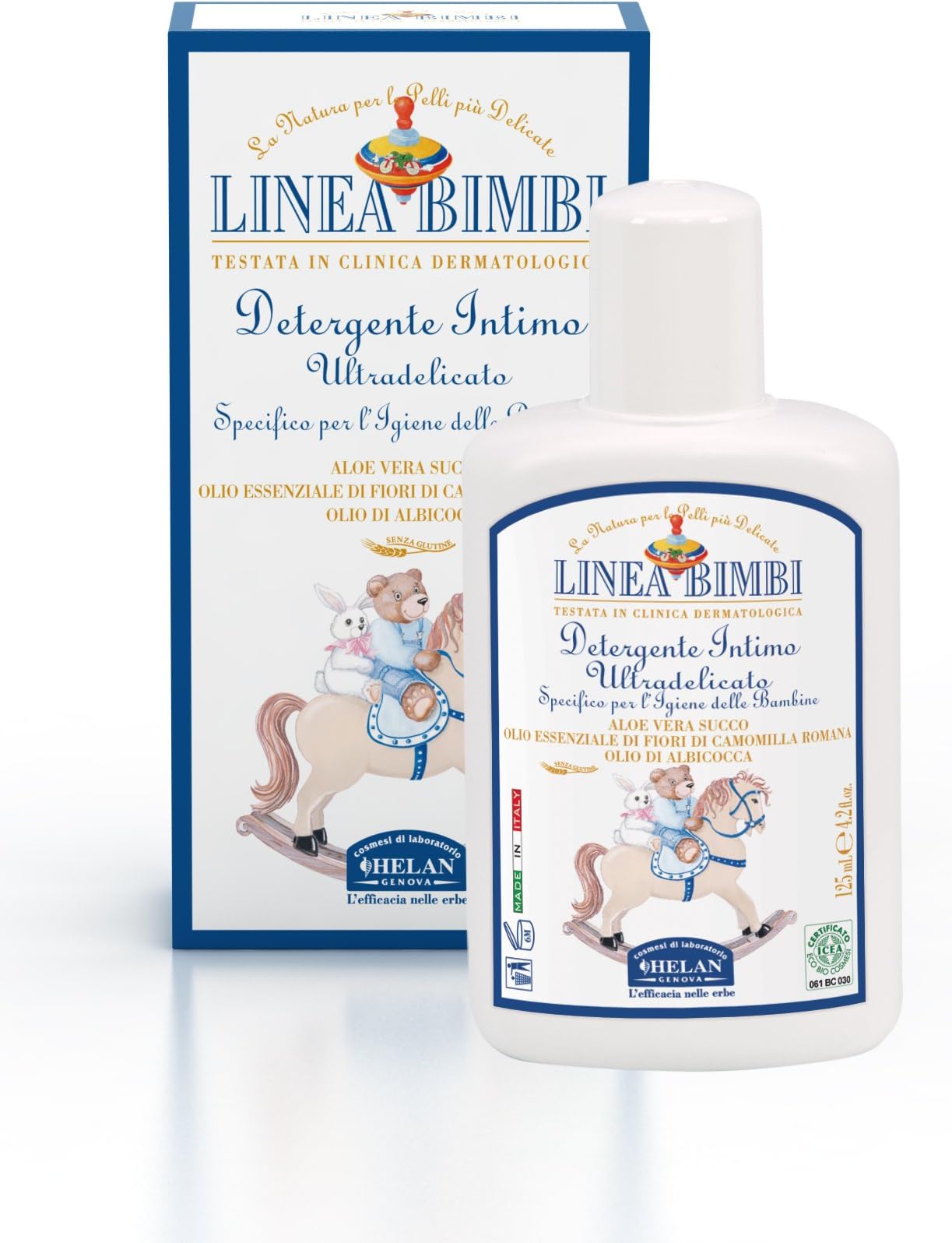 Linea Bimbi Organic Baby Intimate Wash, Ultra Delicate, Specific for Baby Girl’s Hygienic needs 97% Natural Materials 125ml