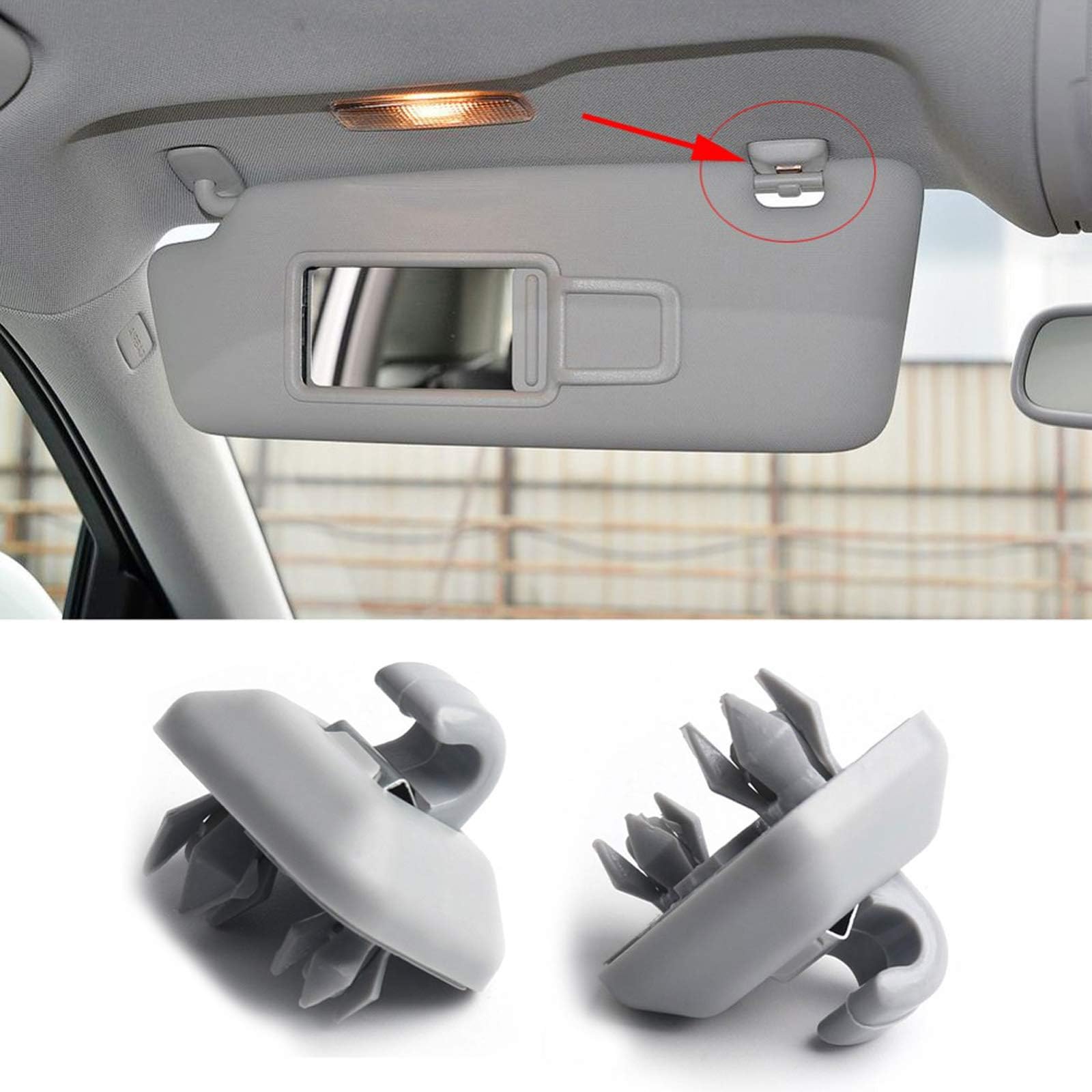 2-Pack Grey Interior Sun Visor Hook Clip Bracket for A1 A3 A4 A5 Q3 Q5 8E0 857 562 .