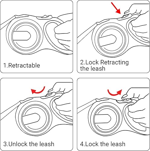 Miniatura 5 de Segarty Correa retráctil para perro de 26 pies, correa larga para perros de raza mediana y grande de hasta 110 libras, cinta de nailon sin enredos y