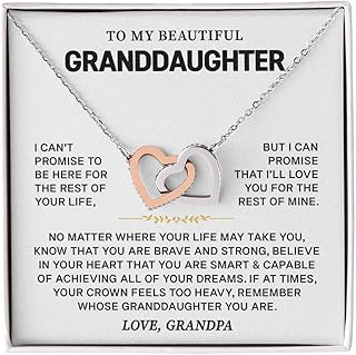 Gifts For Granddaughter From Grandpa - To My Granddaughter Necklace From Grandpa - Granddad Granddaughter Gifts, Grandfather Granddaughter Jewelry For Birthday, Christmas Gifts, Thanksgiving, Graduation, Wedding