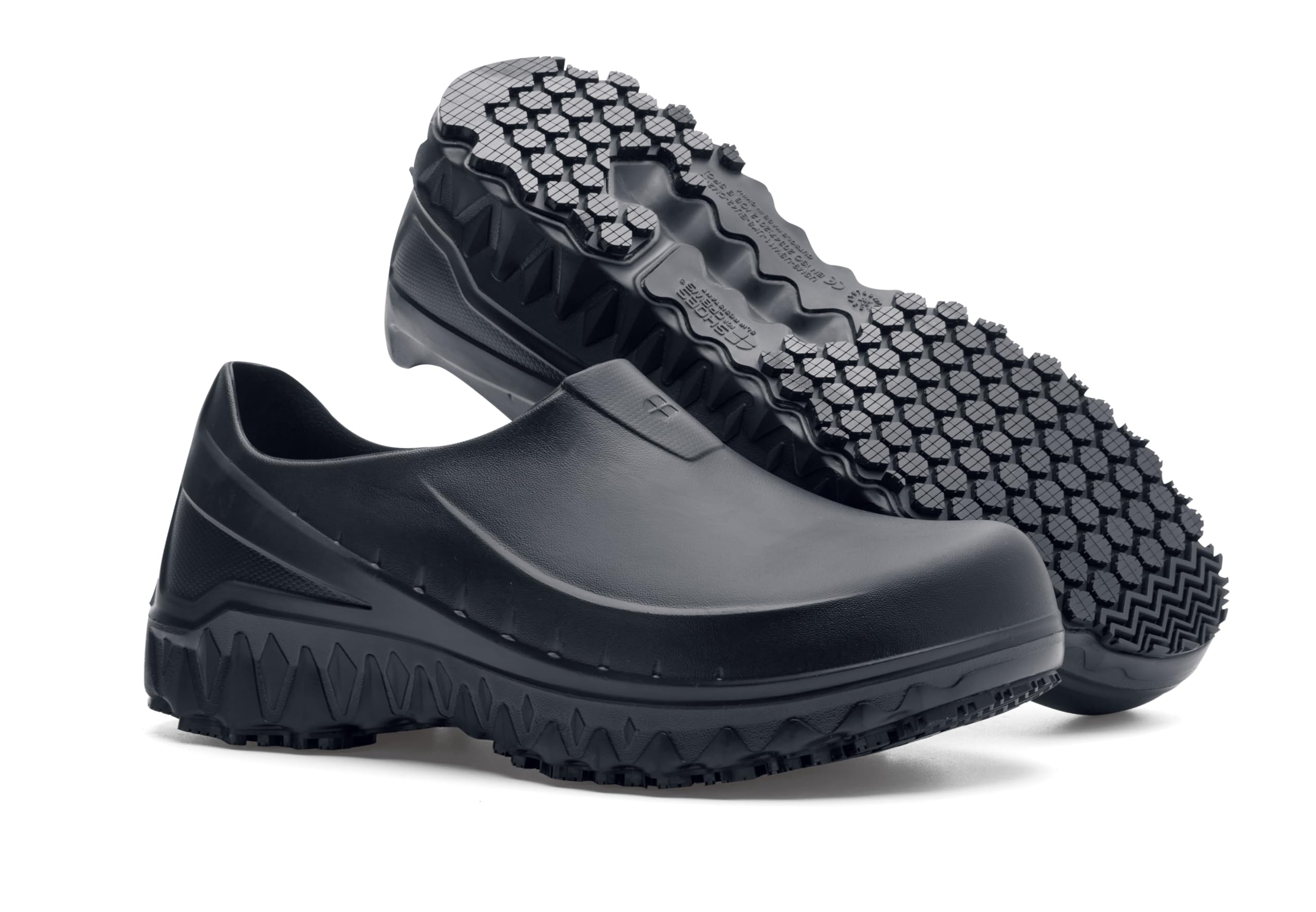 Shoes for Crews Bloodstone, Men's, Women's, Unisex Slip Resistant Food Service Work Clogs, Water Resistant, Black, Men's 5 / Women's 7