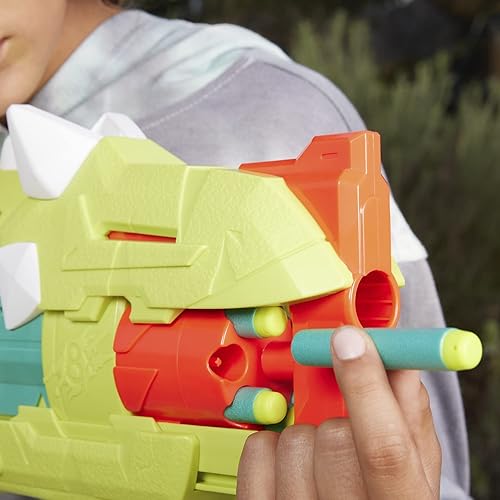 Miniatura 2 de Nerf DinoSquad Armorstrike Dart Blaster, 16 dardos, juegos para interiores y exteriores, juguetes de dinosaurio para niños y niñas de 8 años en