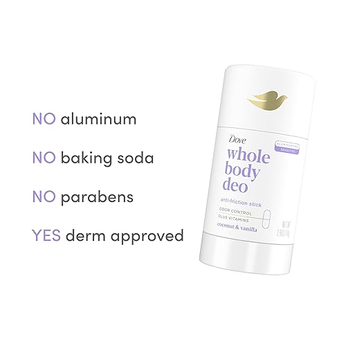 Miniatura 5 de Dove Whole Body Deo - Desodorante en barra sin aluminio, coco + vainilla para control de olores corporales, 2.6 onzas