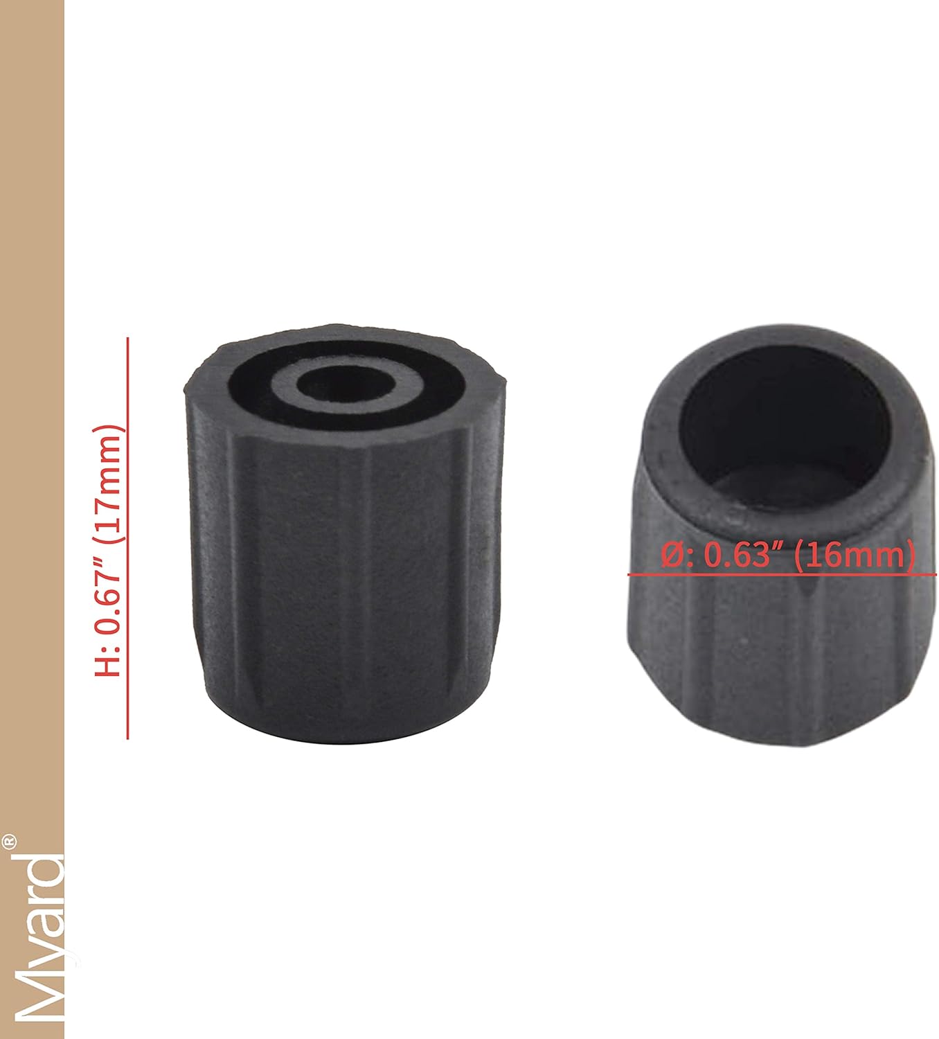 Myard 3/4" Baluster Connectors with Screws (100 pcs) Bundle with 50-Pack of 26-Inch Hollow Round Iron Balusters