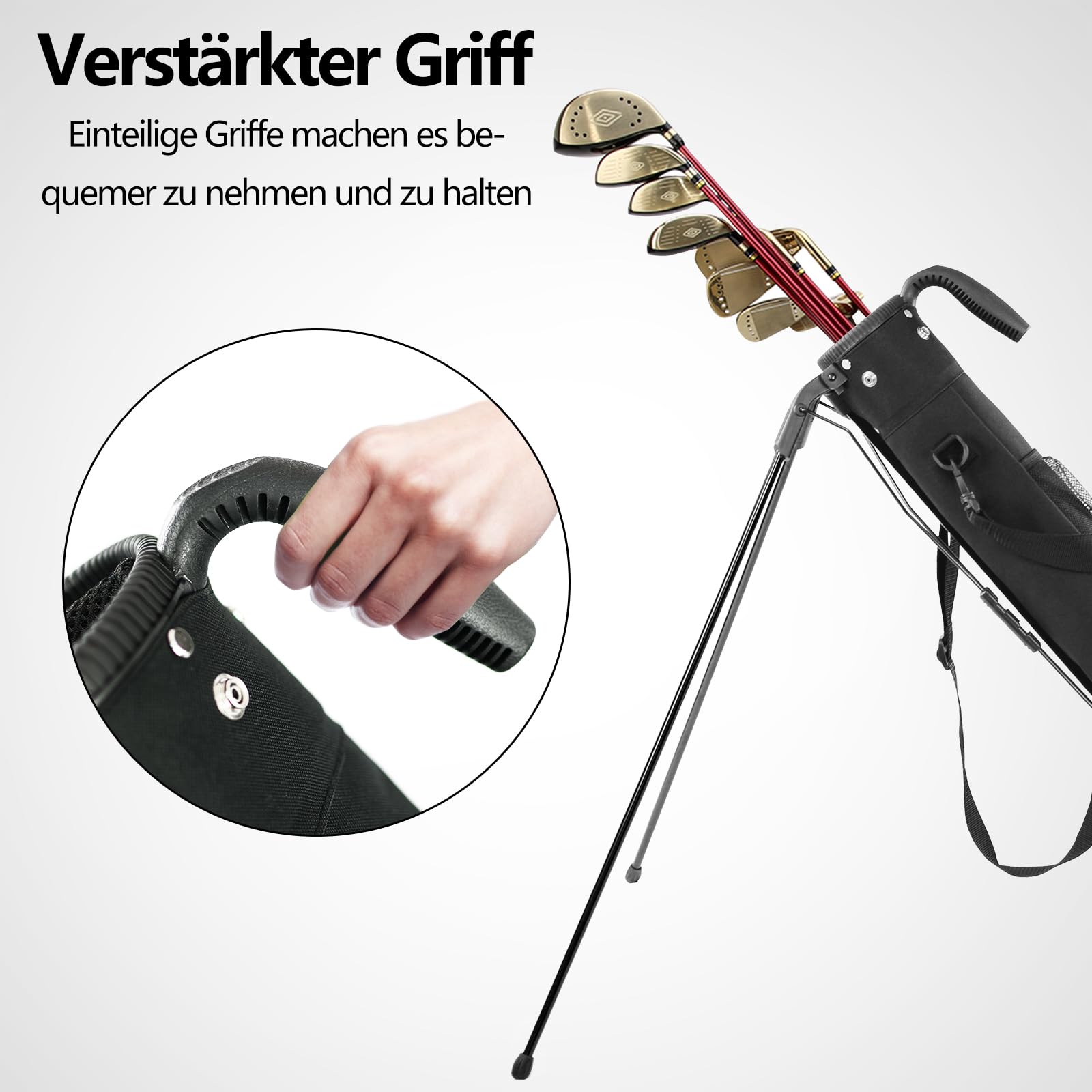 OUUTMEE Kleine Golftasche, Schlägerkoffer, Golf-Selbstständer, Schlägerkoffer und große Tasche, Ultraleicht