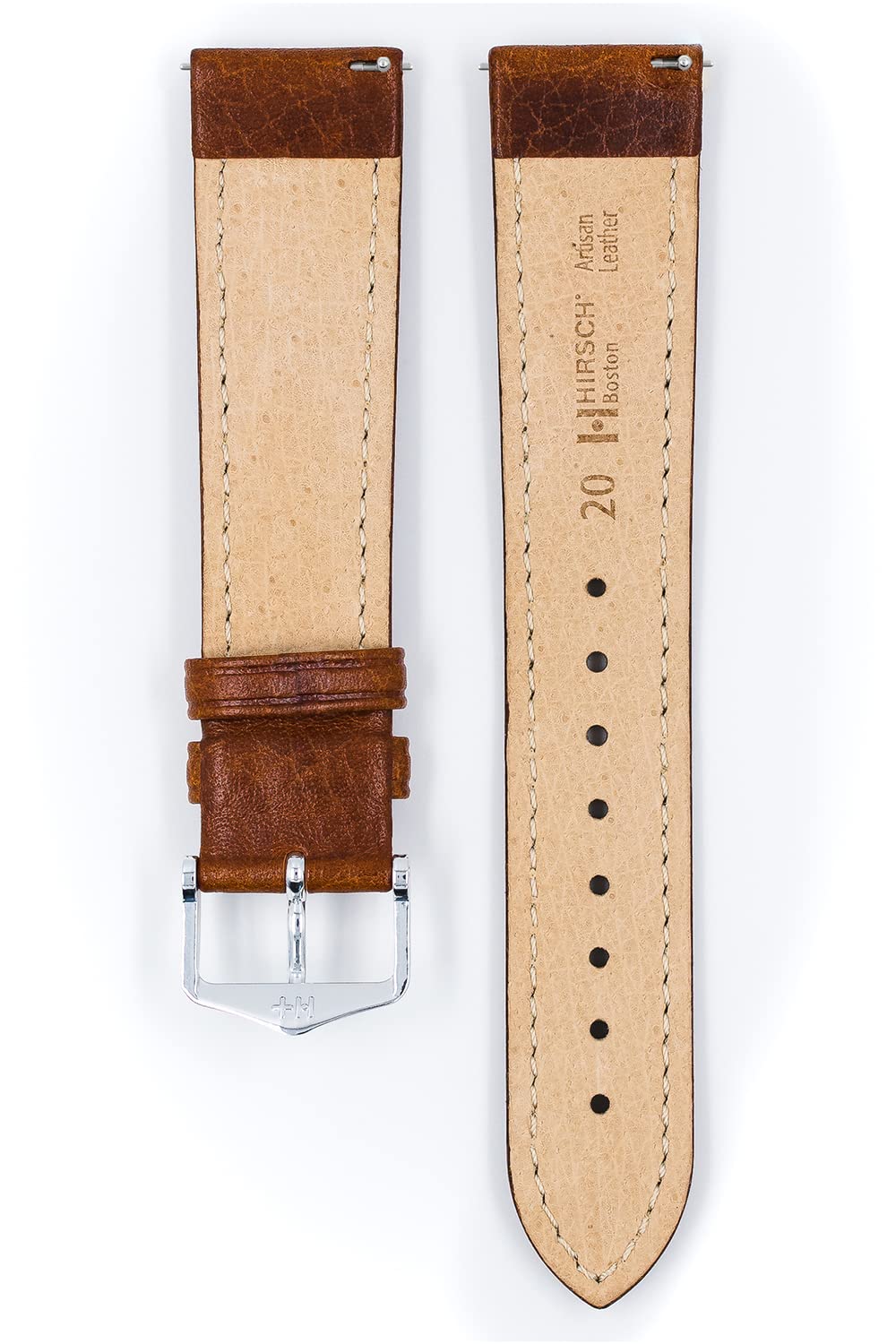 HIRSCH Bracelet de montre Boston M - Cuir de buffle anglais - classique/élégant