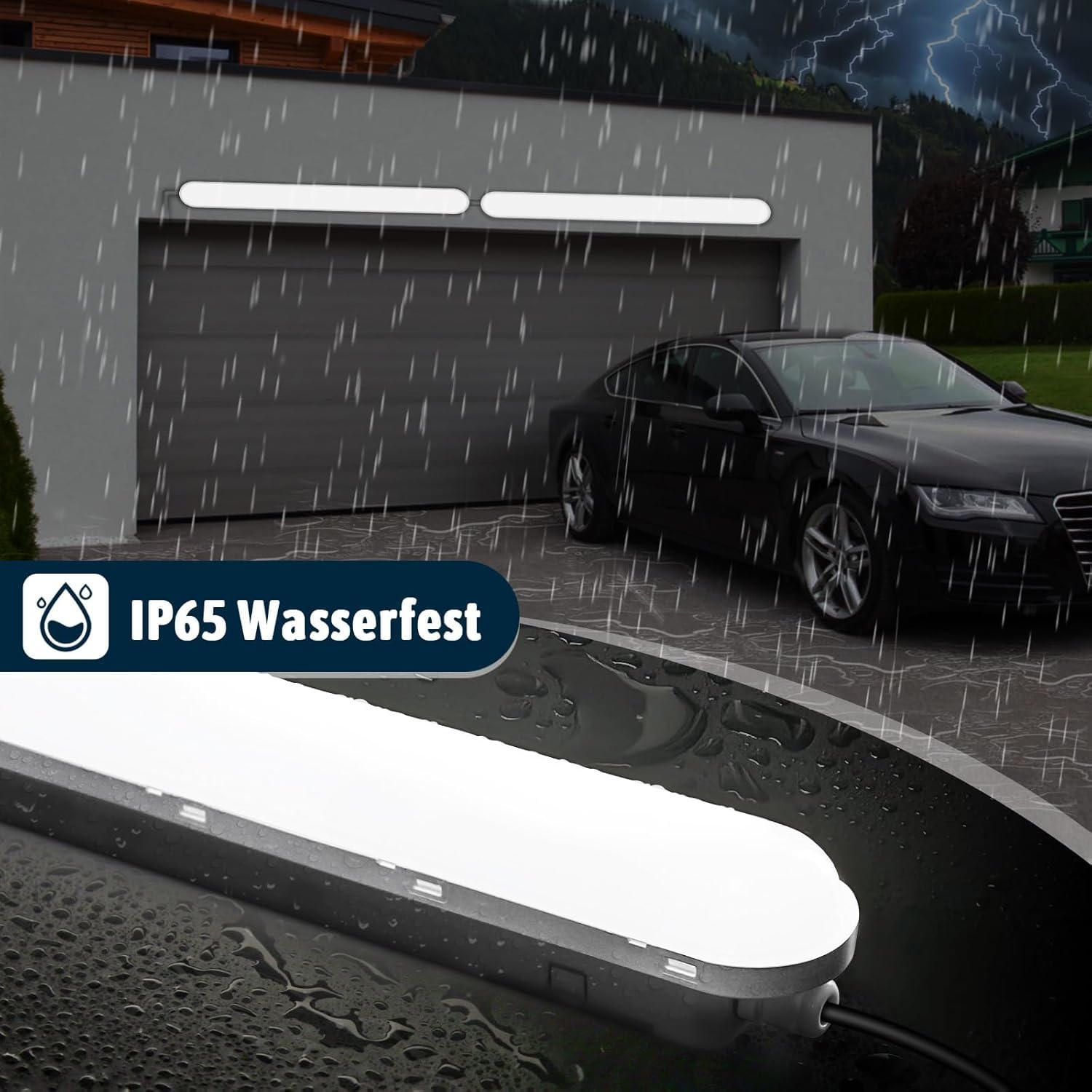 Feuchtraumleuchte LED 120CM 36W 4500LM IP65 Wasserfest Neutralweiß 4000K