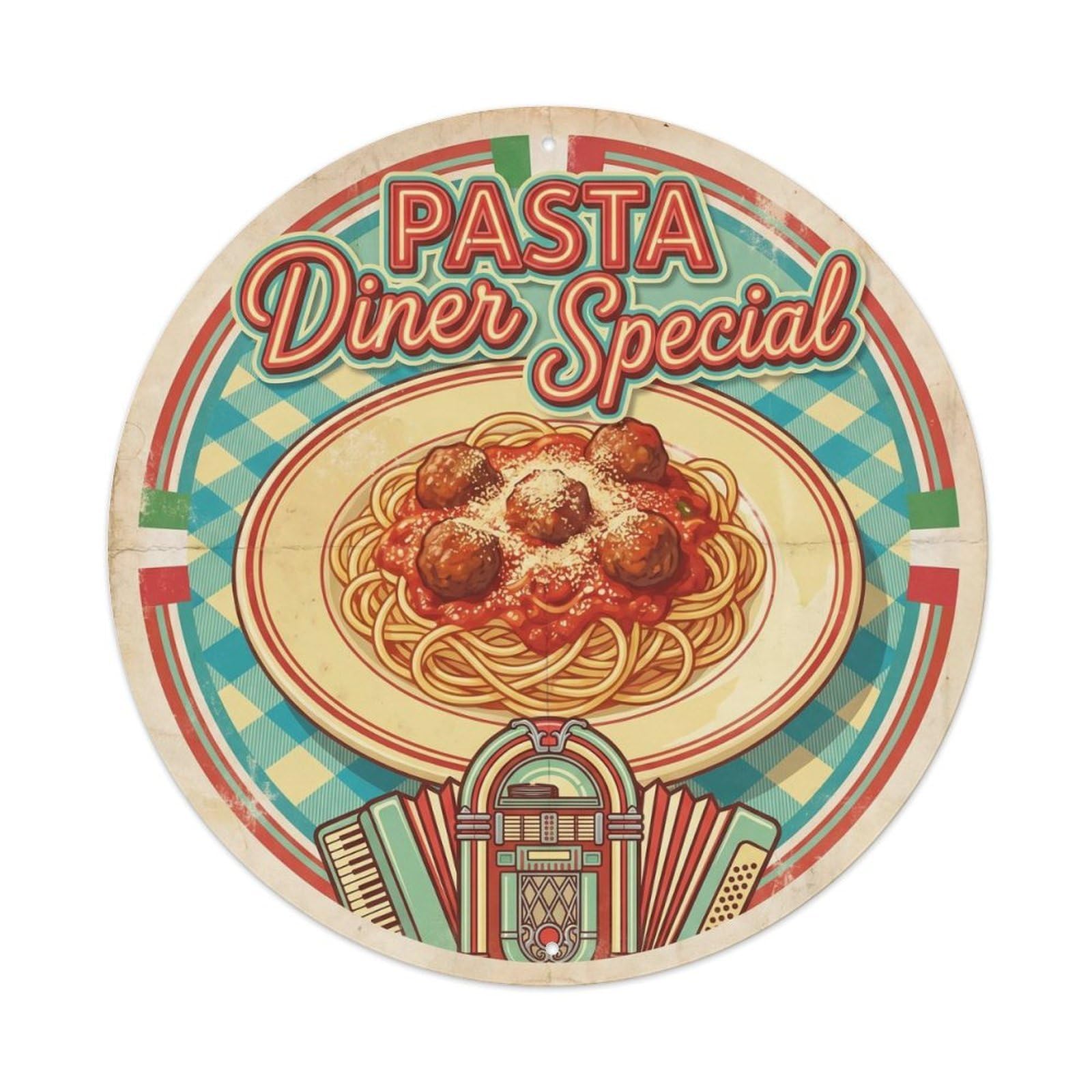 Pasta Variety Classic Italian Food Market Metal Tin Sign