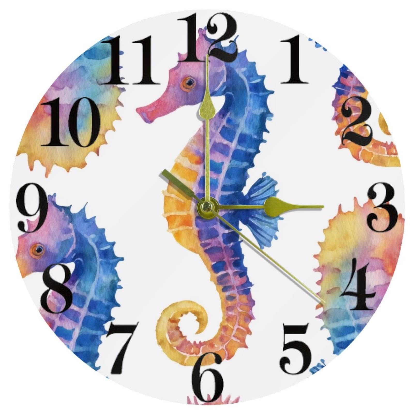 Horloge murale silencieuse à piles ronde en quartz pour décoration de bureau moderne