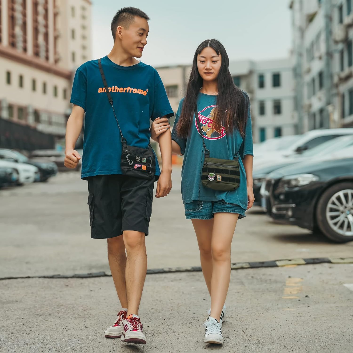 TACTICAL_GEEK Cache L2 EDC Sling Bag, Potable Nylon Crossbody Bag Organizer, EDC Molle Bag, Multifunctional Shoulder Small Bag for Daily Hiking Carry, Green - Image 2