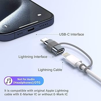 Amazon.com: 4 Pack Lightning to USB C Adapter for iPhone 15/16/16