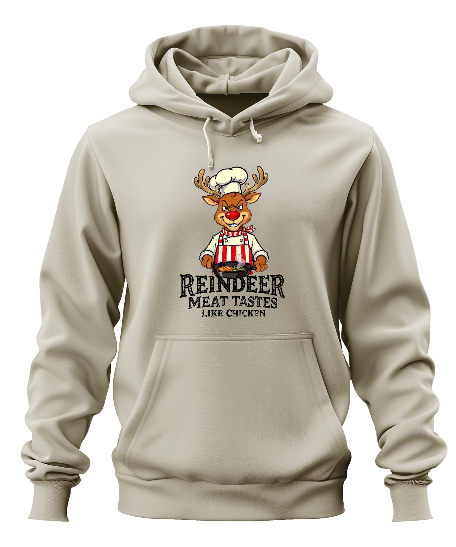 Reindeer Meat Tastes Like Chicken renifer fartuch kucharski śmieszny unisex bluza z kapturem