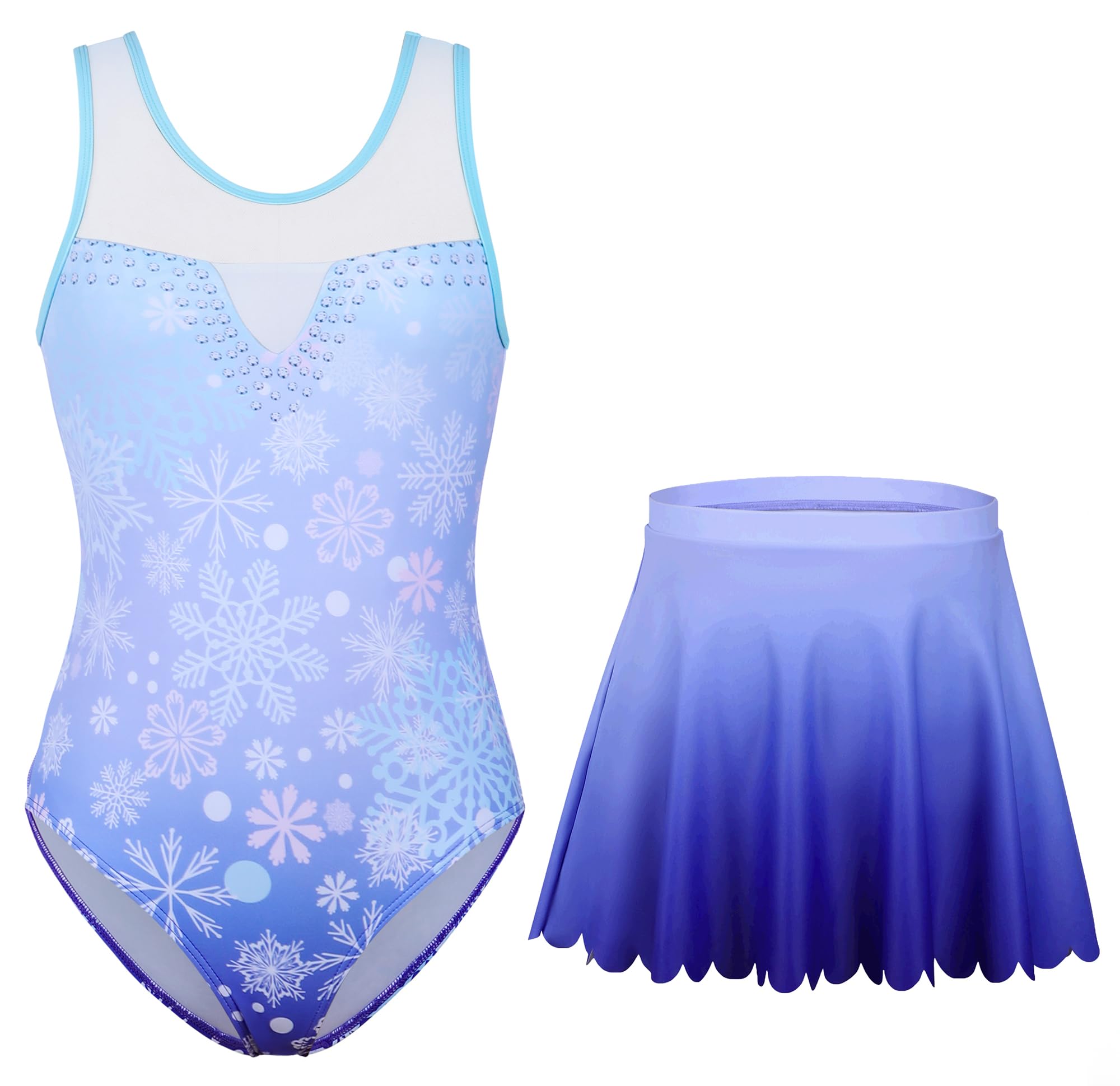 beautyin Justaucorps de gymnastique pour filles avec jupe sans manches – Robe de danse classique – Tenue de 4 à 10 ans