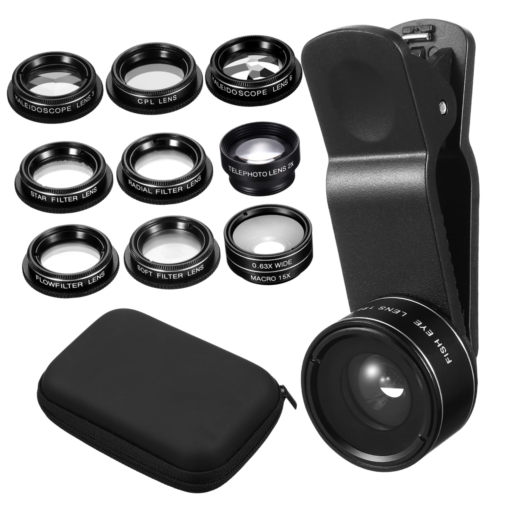 CHILDWEET 1set Kit Di Lenti Per Smartphone Portatile Obiettivo Fisheye Grandangolo Macro e Teleobiettivo Per Fotografie Di Paesaggi e Dettagli Di Piccoli Oggetti