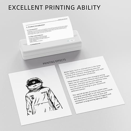 Miniatura 4 de POOOLITECH Impresora inalámbrica sin tinta para oficinas en casa y viajes, compatible con rollos de papel térmico de 8" y 4", perfecta para iOS,