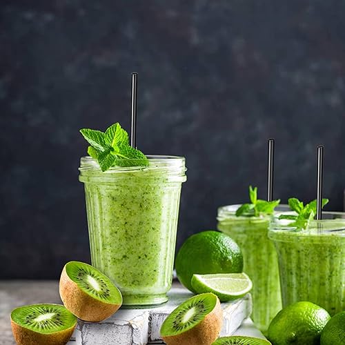 Vista 21 de Pajitas transparentes, 100 popotes de plástico desechables largos (0.23 pulgadas de diámetro y 10.2 pulgadas de largo), transparente Claro