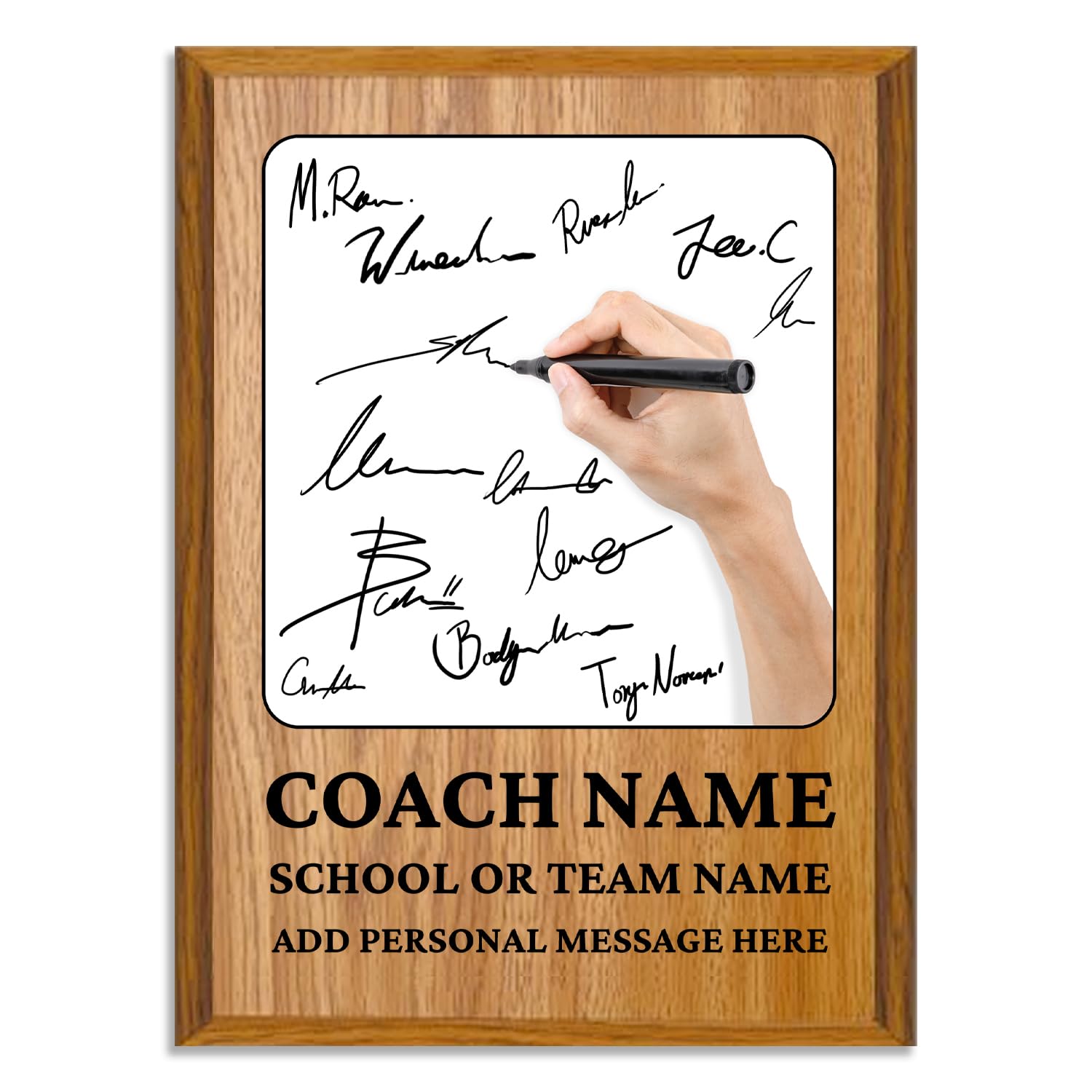 Custom Signable Academic Plaque – Personalized Plaque for Academic Team Signatures & Thank You Messages (Teachers Design 2, 12