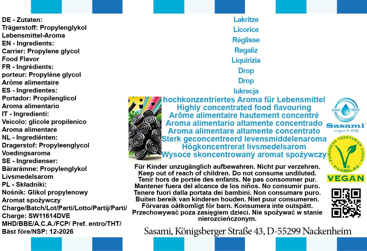 Lakritze Aroma Konzentrat - Vegan - Sasami - 100ml