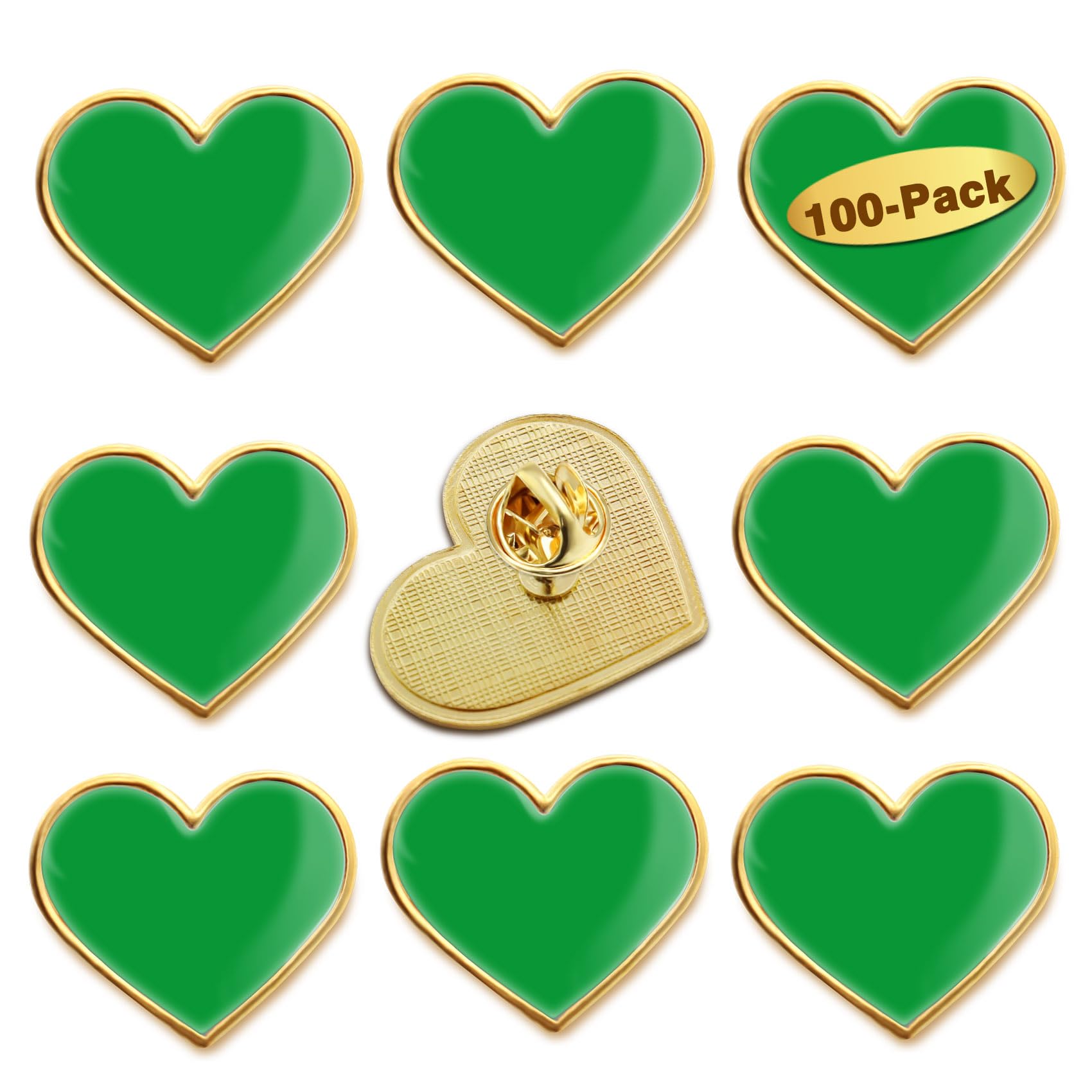 12/25/50/100Pcs Multicolor Heart Love Lapel Pins Bulk - Metal Heart Health Brooch Badge For Men Women Clothes Bags Hats