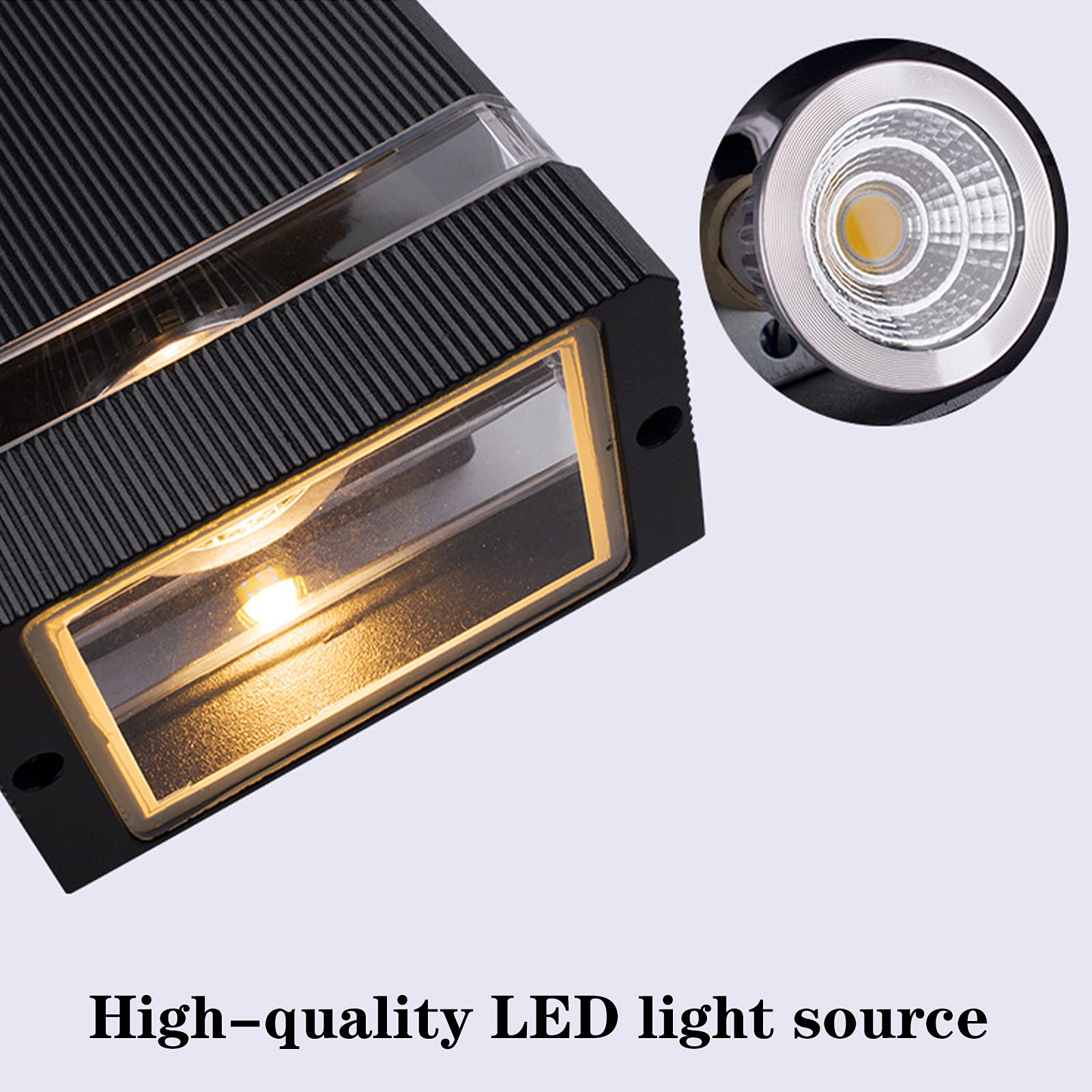Up Down Wall Light Indoor Black, 10W Led Outdoor Wall Lamp Ip65 Wodoodporna, Aluminiowa Sypialnia Wall Spot Light Z Akrylowym Kloszem, Kinkiet Ścienny Ciepły Biały 3000K