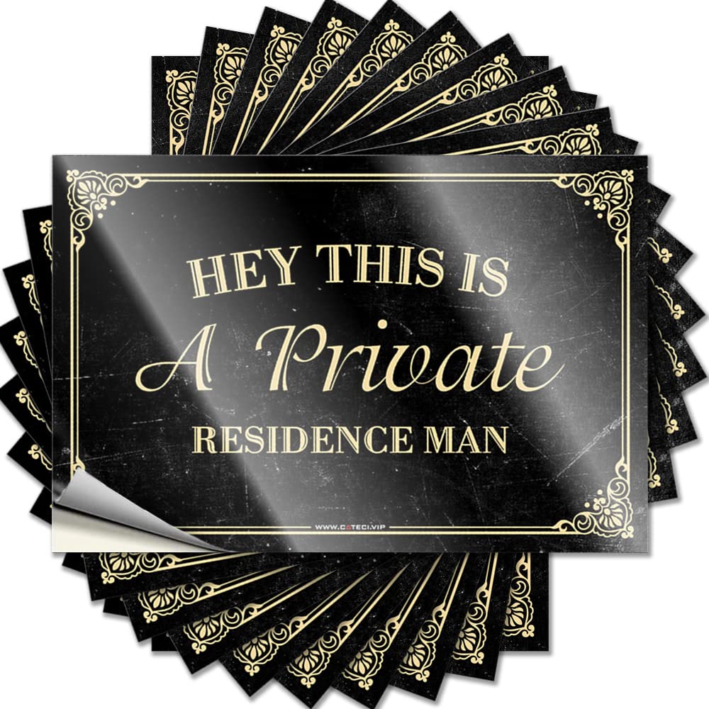 JNBT Funny For Woman Labels Teacher Student - Day Of The Week Hey This Is A Private Residence Man: Fade Resistant Desk Signs Office(6X9CM-10Pcs)