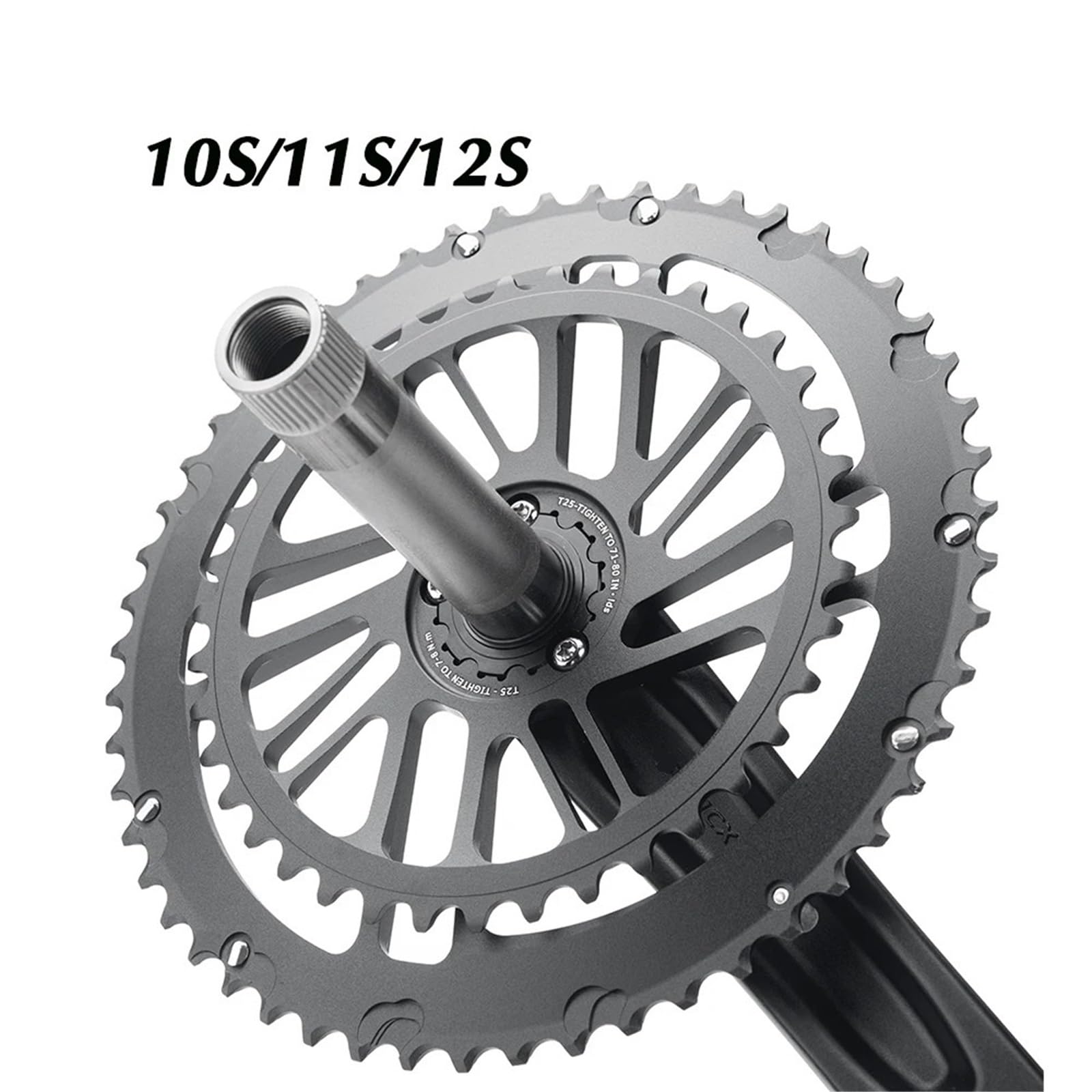 Pédalier de vélo de Route 2x10/11/12 Vitesses Double Plateau 50-34T/53-39T/36-52T/30-46T/231 (30-46T, 165 mm)