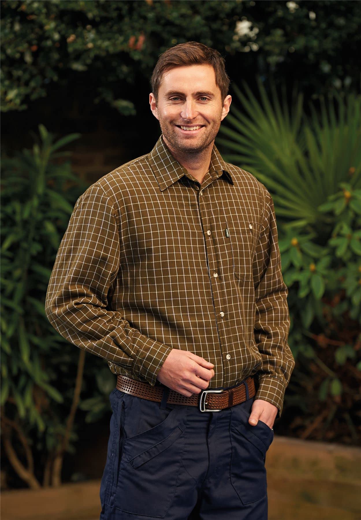 Walker and Hawkes - Murton - Camisa de Manga Larga para Hombre - Algodón de fácil Cuidado - Estilo leñador - Estampado a Cuadros