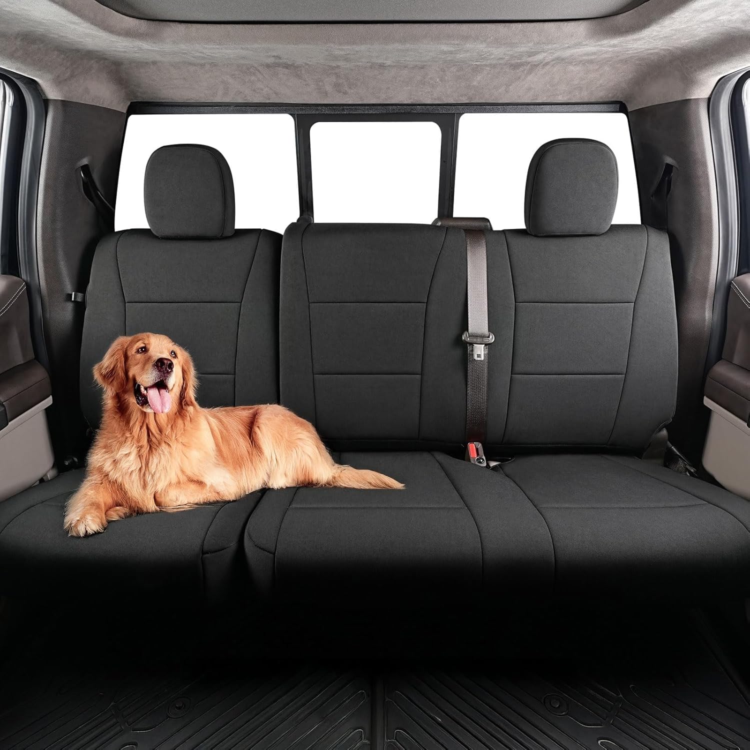 Neoprene Seat Covers for Ford F-150 Lightning (2022-2026), F-150/Tremor (2015-2026), F-250/F-350 Super Duty (2017-2026) Crew Cab Bucket Seats - Waterproof UV Resistant Full Set Front Rear