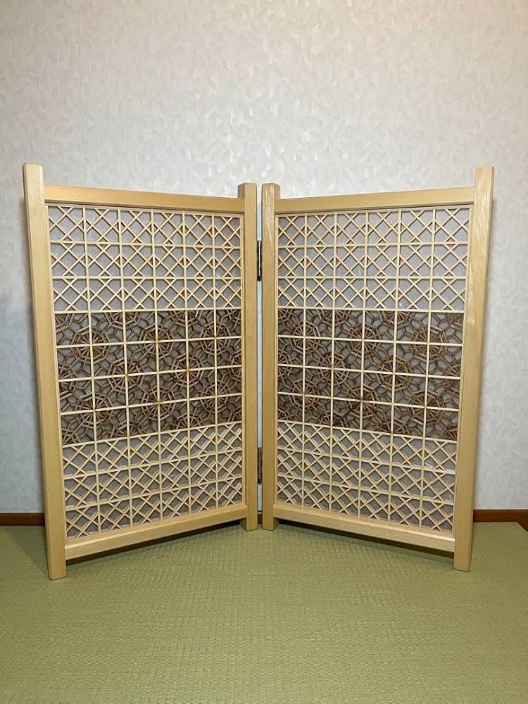 ⑧組子細工 衝立 パーテーション 伝統工芸品 Amazon.co.jp: 組子 組子細工 衝立 パーテーション 伝統工芸品