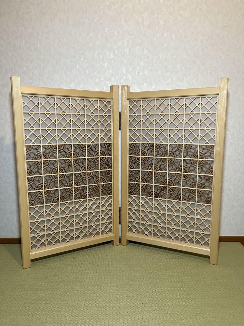 組子細工 組子 透かし模様 衝立 和風 日本 伝統 パーテーション 組子細工 組子 透かし模様 衝立 和風 日本 伝統工芸品