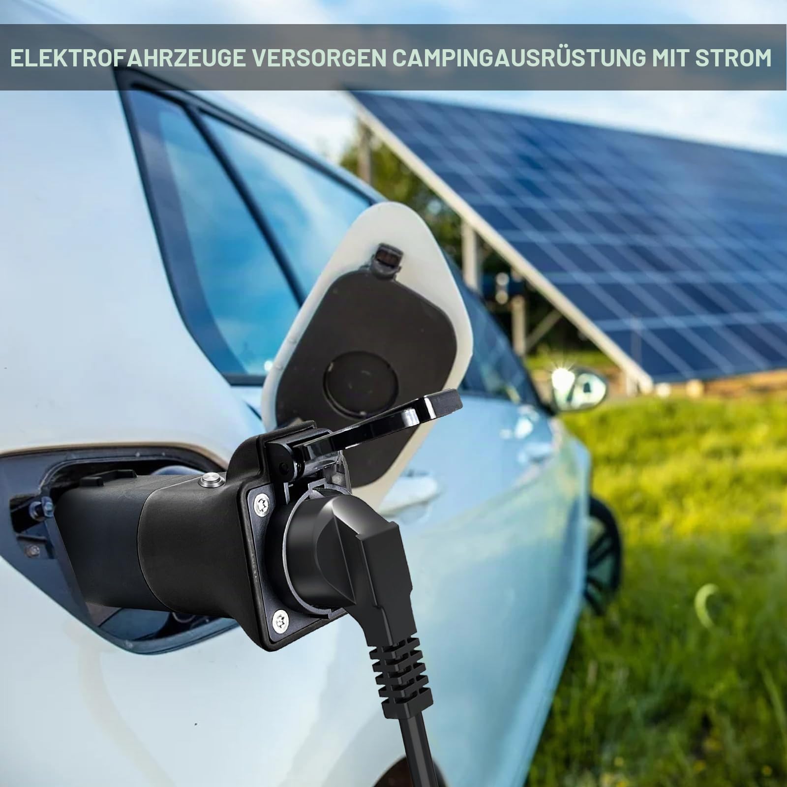 VOBOR V2L Adapter Typ2 auf Schuko, 3.5KW 16A 220V Adapter von Fahrzeug zu Last, mit MG4, MG5, MG ZS, Wasser und staubdicht (Eisenhaltig)