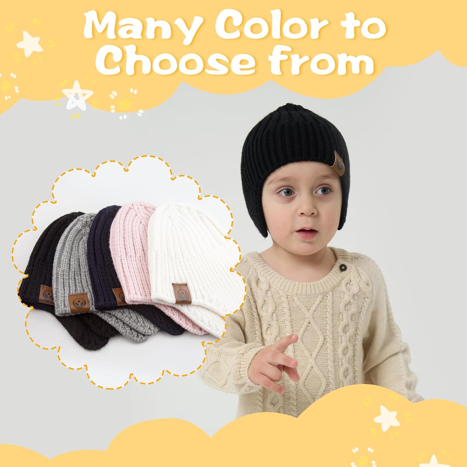 Baby Winter Hat Kids Knit Beanie with Ears Girls Warm Hats for Boy Toddler Beanies Earflap Girl Infant Hat - Image 6