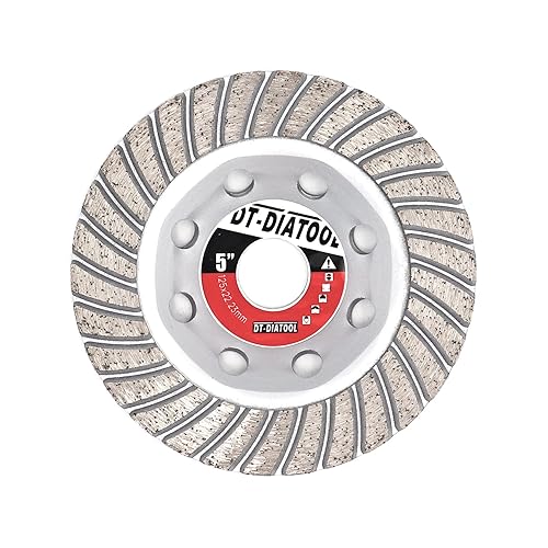 Miniatura 11 de DT-DIATOOL Muela abrasiva de diamante de 4-1/2 pulgadas para mampostería de hormigón, piedra dura, diamante sinterizado turbo segmentado de primera