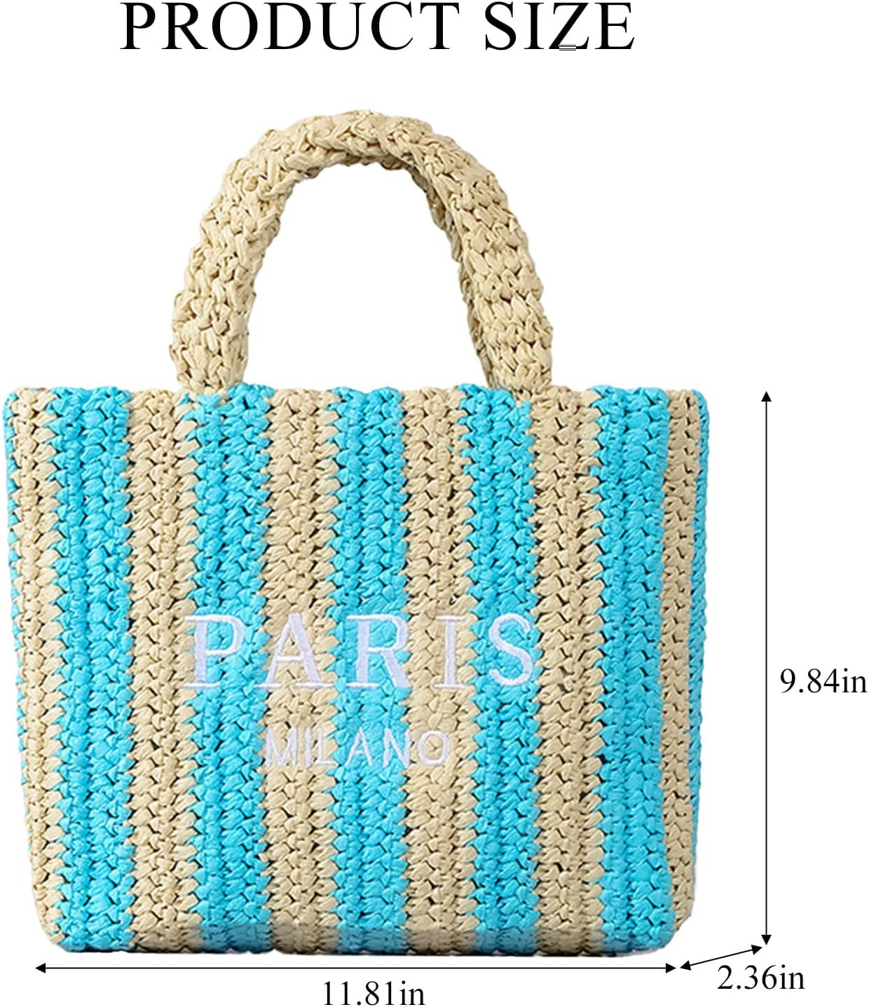 Straw Beach Bag for Women Summer Woven Tote Bag Packable Straw Purses and Handbags for Vacation Holiday