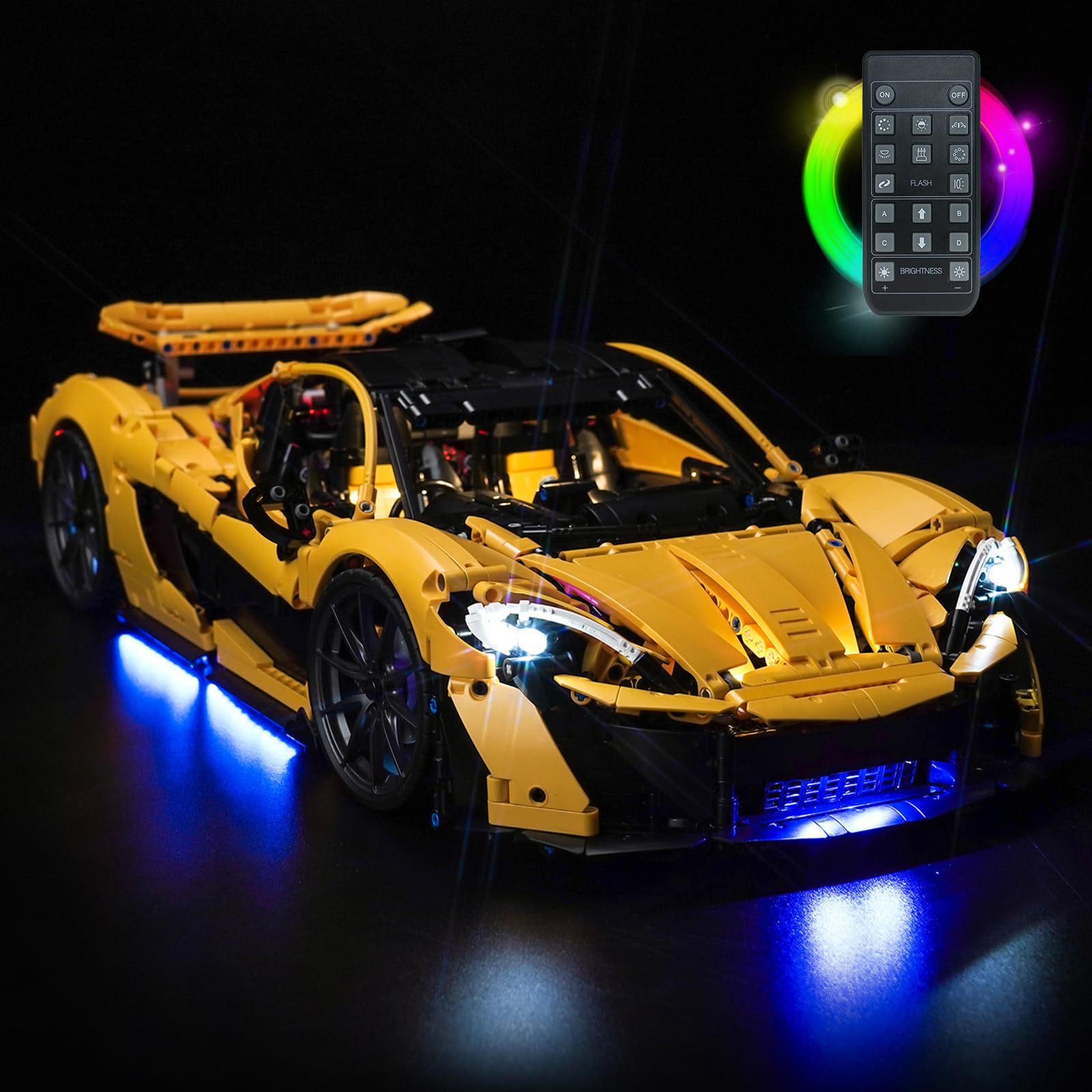 LocoLee Licht Set Kompatibel mit Lego 42172 McLaren P1 Sonderanfertigung Fernbedienung Version, Nur Lichter Set - Kein Modell, Licht Beleuchtung Set Compatible with Lego Technic 42172 - 1
